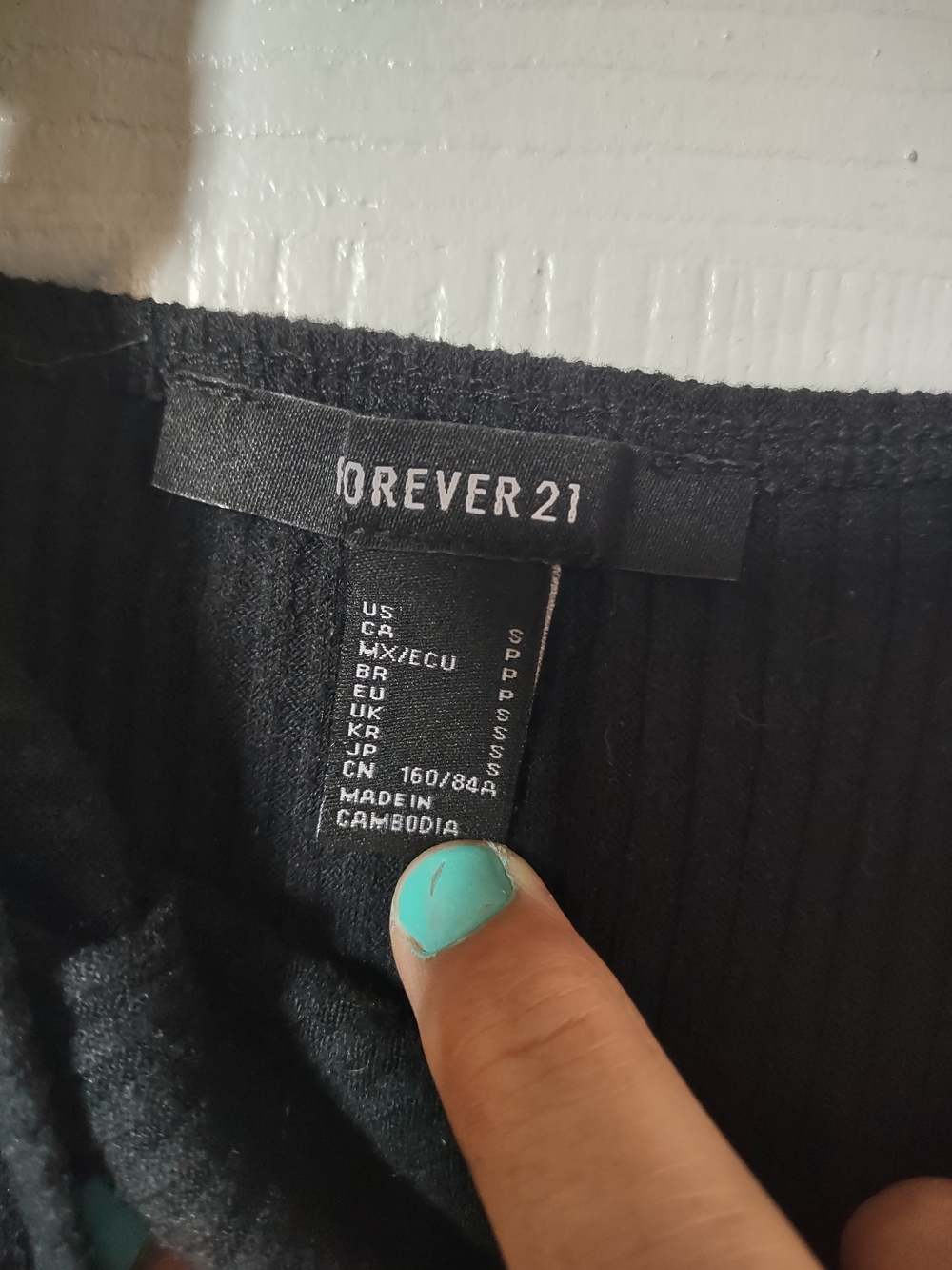 Forever 21 Black Ribbed Square-Neck Bodysuit with Ruffle Straps Small - Picture 5 of 5